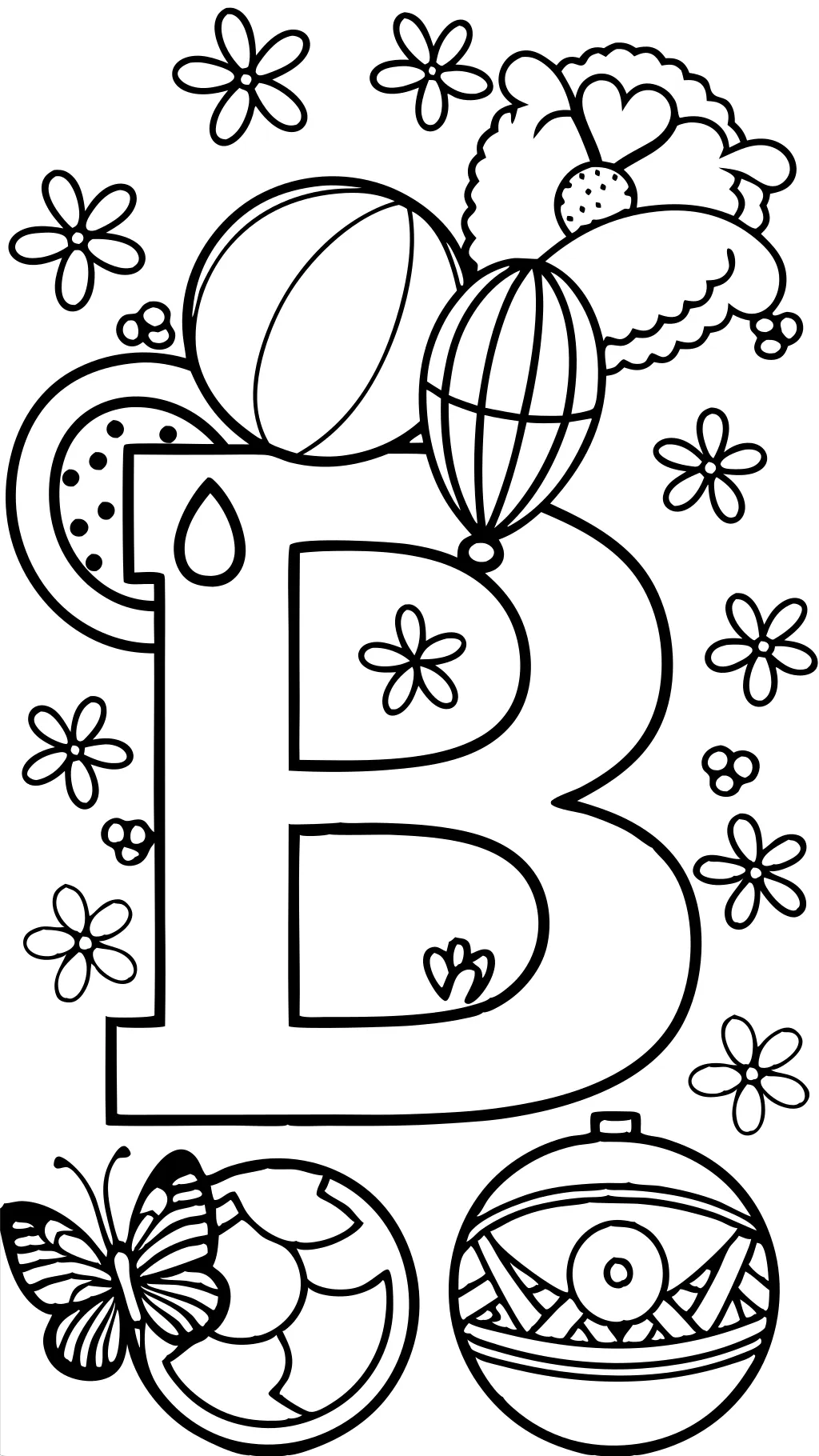 letter b coloring pages printable